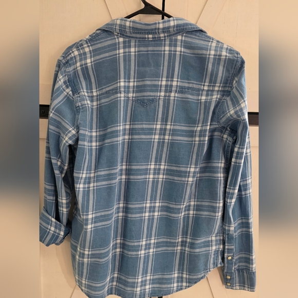 Blue Plaid Button-Up Shirt - Picture 6 of 6